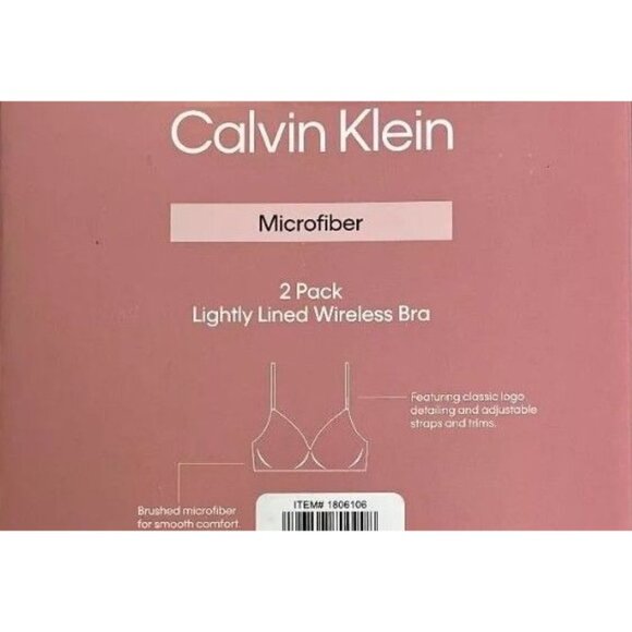 Calvin Klein 2-Pack Wirefree T-shirt Bra Seamless Underwear M 34C, 34D, 36B, 36C - Picture 4 of 9